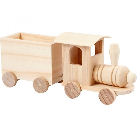  Tren de juguete con vagón, H: 9,5 cm, W: 21,5 cm, L: 6,5 cm, 1 ud
