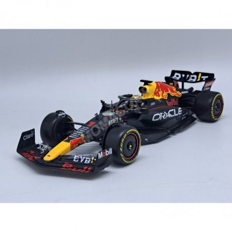 Miniatura RED BULL F1 RB18 TEAM ORACLE RED BULL RACING 1 MAX VERSTAPPEN 2022 WORLD CHAMPION (PREMIUM PACKAGING WITH HELMET)