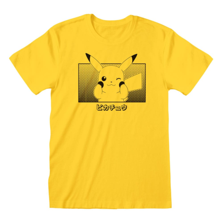 Camiseta  Pokemon T-Shirt Pikachu Katakana