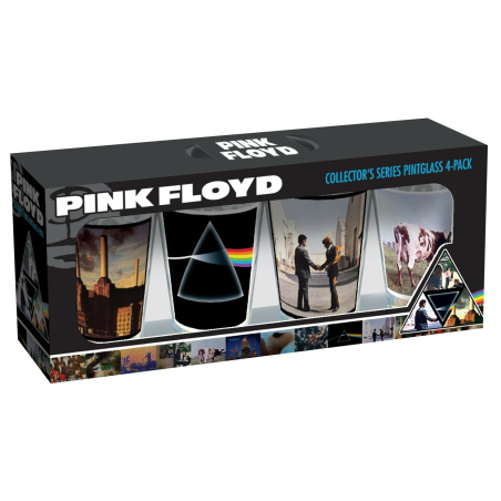 Mug  Pink Floyd: Album Covers 16 oz Glass 4 Pack Pint Glasses